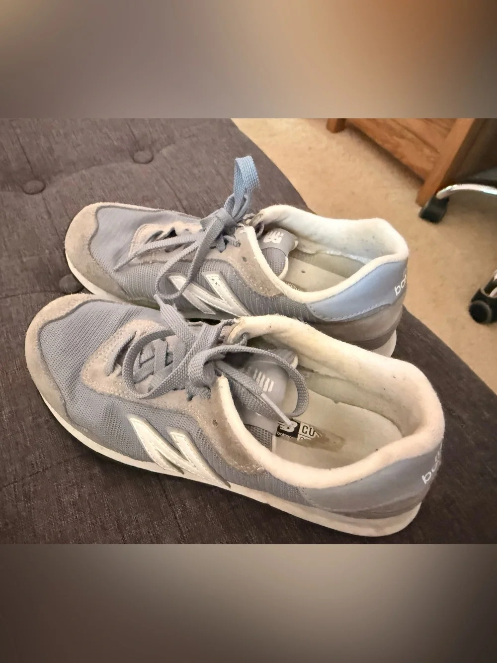 New Balance Light Gray Lace-Up Athletic Sneakers